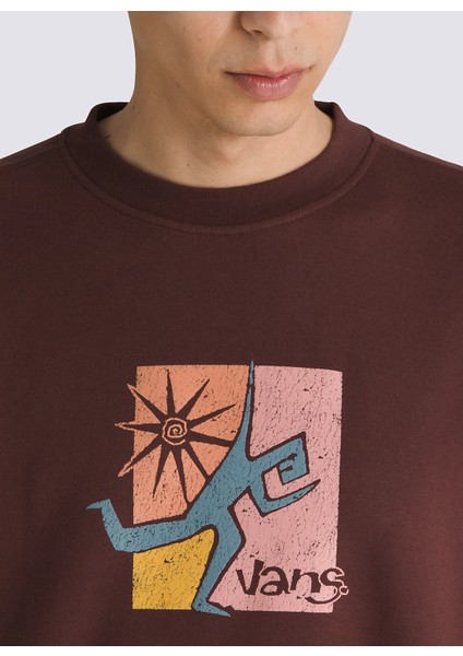 Bordo Erkek Bisiklet Yaka Normal Kalıp Sweatshirt VN000HPR7YO1-STYLE Guy Loose Crew modelleri