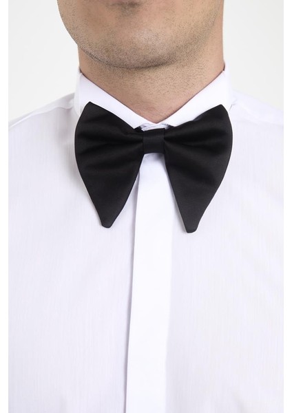 Beyaz Ata Yaka Damatlık Slim Fit Gömlek ( Kol Düğmesi Hediye ) M indirimleri