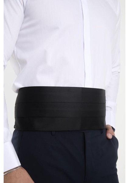 Beyaz Ata Yaka Damatlık Slim Fit Gömlek ( Kol Düğmesi Hediye ) M