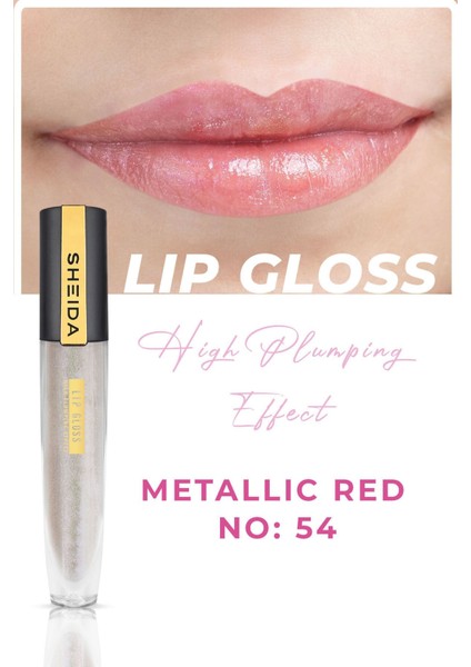 Dolgunlaştırıcı Etkili Dudak Parlatıcısı Lipgloss - Metalik Kırmızı No:54 Besleyici & Parlak Etki modelleri