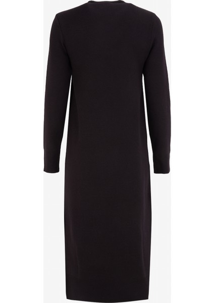 Bisiklet Yaka Düz Siyah Uzun Kadın Elbise M4WL-ELB-1152 fiyatları