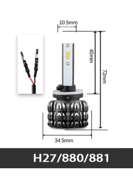 Eco Power H27 Simsek Etkili Zenon Csp LED Xenon LED Headlight