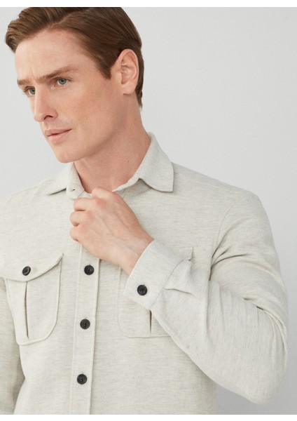 Gri Erkek Slim Fit Gömlek Ceket HM309759 fiyatları