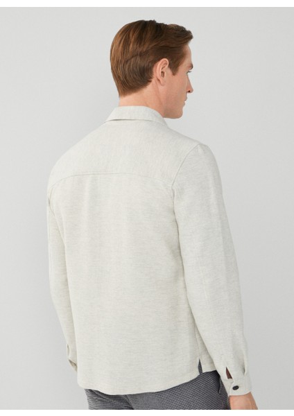 Gri Erkek Slim Fit Gömlek Ceket HM309759 modelleri