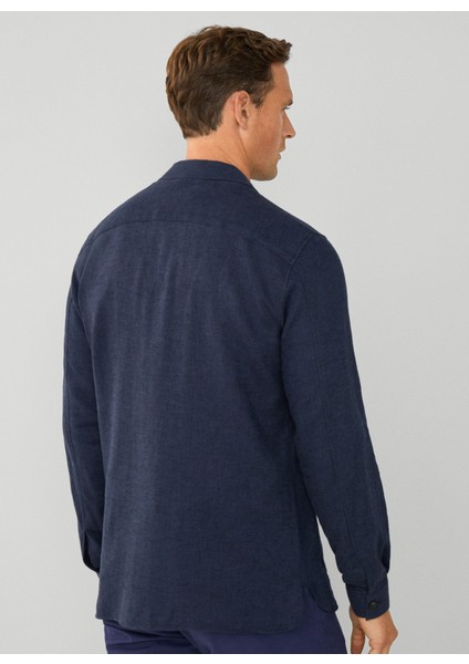 Lacivert Erkek Slim Fit Gömlek Ceket HM309834 modelleri