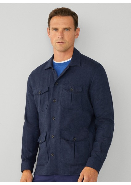 Lacivert Erkek Slim Fit Gömlek Ceket HM309834 fırsatları