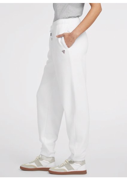 Lastikli Bel Regular Fit Beyaz Kadın Pantolon Gj Trıangle Label Jo - Organıc Co/p modelleri