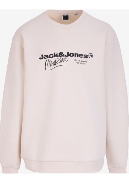Bisiklet Yaka Ekru Erkek Sweatshırt Exc 12275174_JCOTABI Sweat Crew Nec