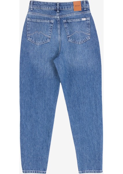 Yüksek Bel Normal Paça Mom Fit Açık Mavi Kadın Denim Pantolon Charlotte Tapered Mom fiyatları
