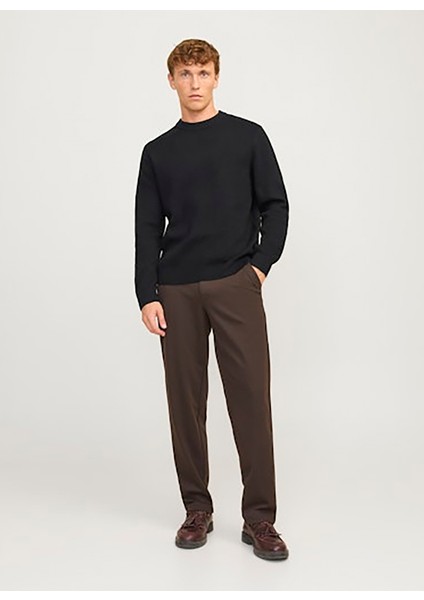 Bisiklet Yaka Relaxed Siyah Erkek Kazak 12259666_JPRBLAMILANO Stıtch Knıt C