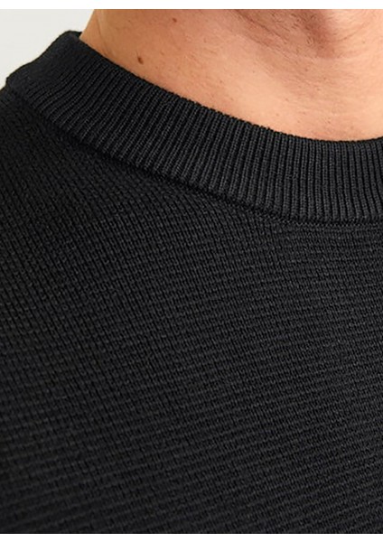 Bisiklet Yaka Relaxed Siyah Erkek Kazak 12259666_JPRBLAMILANO Stıtch Knıt C fırsatları