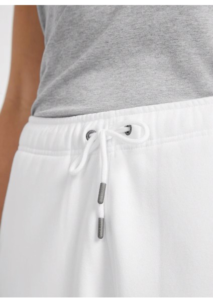 Lastikli Bel Regular Fit Beyaz Kadın Pantolon Gj Trıangle Label Jo - Organıc Co/p fırsatları