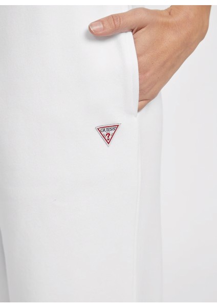 Lastikli Bel Regular Fit Beyaz Kadın Pantolon Gj Trıangle Label Jo - Organıc Co/p indirimleri