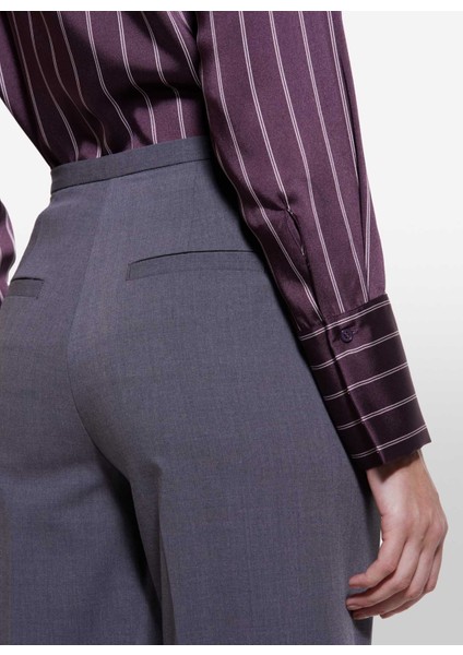 Normal Bel Normal Koyu Gri Kadın Pantolon 4JYQLF061 modelleri