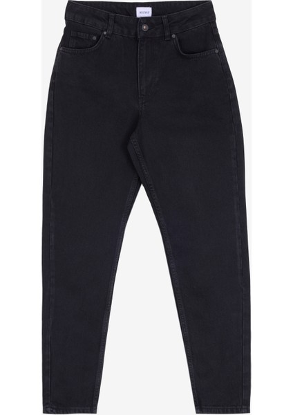 Yüksek Bel Dar Paça Slim Fit Antrasit Kadın Denim Pantolon Brooks Relaxed Slım