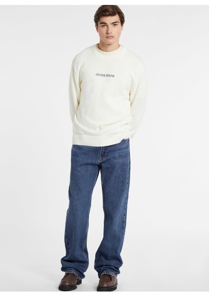 Beyaz Erkek Kazak M4BR31Z3HM1G293 Gj Ls Cn Guess J Em