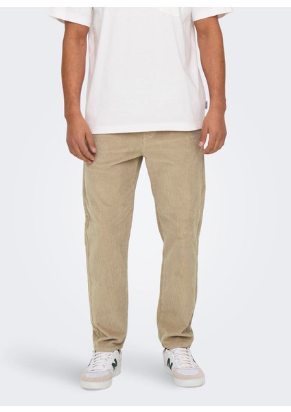 Normal Bel Normal Kahve Erkek Chino Pantolon Onslınus Tap Corduroy 0185 Pant Noo modelleri