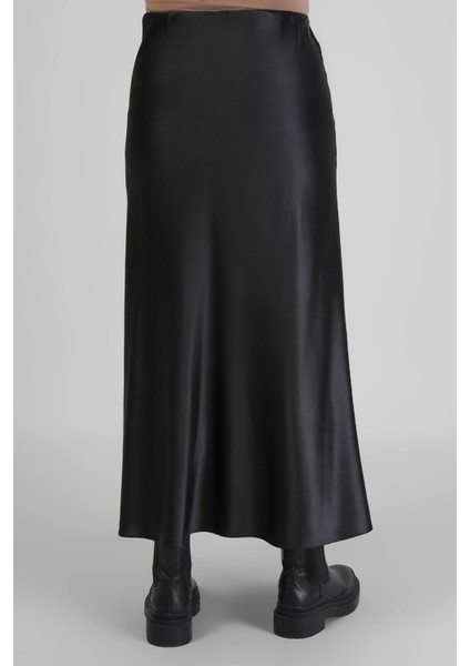 Büyük Beden Lastikli Fermuarlı Saten Kloş Uzun Etek fiyatları