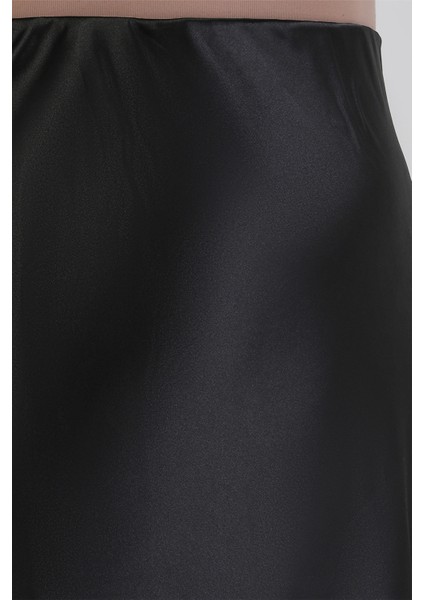 Büyük Beden Lastikli Fermuarlı Saten Kloş Uzun Etek fırsatları