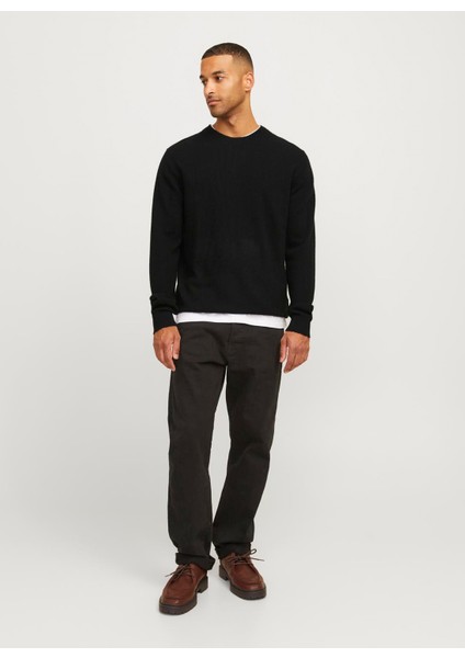 Bisiklet Yaka Relaxed Siyah Erkek Kazak 12257854_RDDBROOKS Knıt Crew Neck L