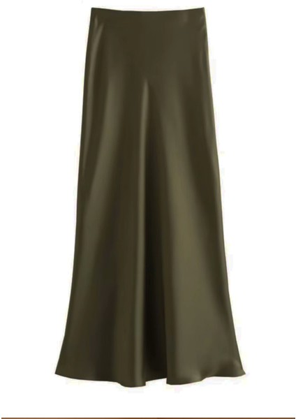 Büyük Beden Lastikli Fermuarlı Saten Kloş Uzun Etek fiyatları