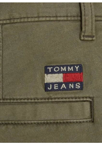 Tommy Jeans Slim Tapered Paça Yeşil Erkek Kargo Pantolon DM0DM20750M12 Austın Lw Cargo