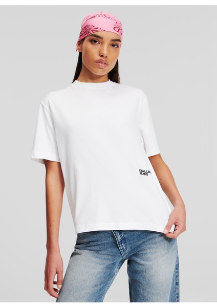 Yuvarlak Yaka Düz Beyaz Kadın T-Shirt 245J1705 fiyatları