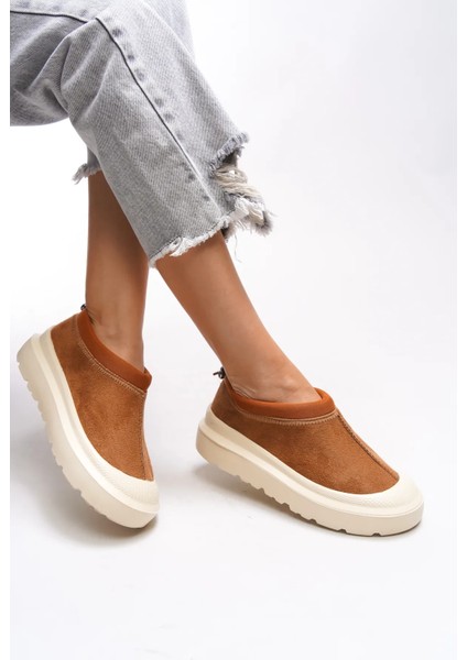 Ultra Mini Süet Yarım Bot Içi Kürklü Tüylü Düz Taban Kadın Bot & Bootie Taba fiyatları