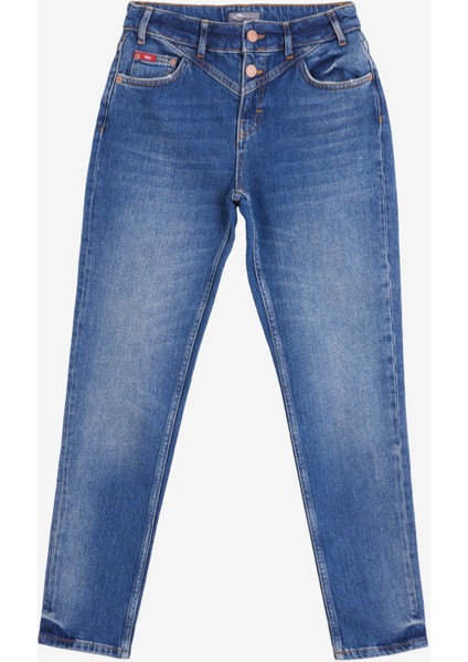 Normal Bel Normal Paça Crop Koyu Mavi Kadın Denim Pantolon 251 Lcf 121004 Funny Francesca Dark