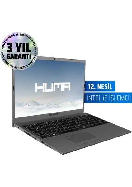 HUMA H5 V4.1 Intel Core i5 1235U 16 GB RAM 500 GB SSD FreeDOS 15,6" FHD 120 Hz Taşınabilir Bilgisayar