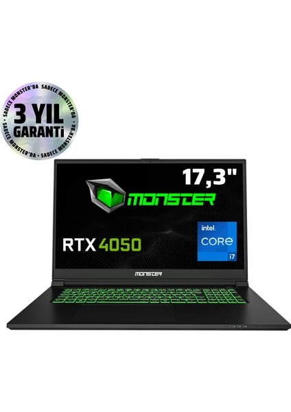 Abra A7 V15.2.4 Intel Core I7 12700H 16 GB Ram 1 Tb SSD 6 GB Rtx 4050 Freedos 17,3" Fhd 144 Hz Oyun Bilgisayarı