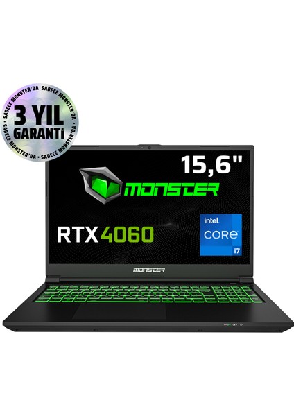 Tulpar T5 V23.4.2 Intel Core I7 12700H 32 GB Ram 1 Tb SSD 8 GB Rtx 4060 Freedos 15,6" Fhd 144 Hz Oyun Bilgisayarı