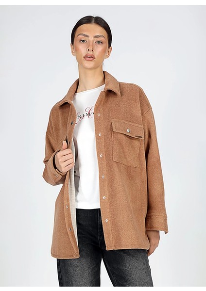 Regular Fit Taba Kadın Ceket 251 Lcf 231002 Paınt Taba
