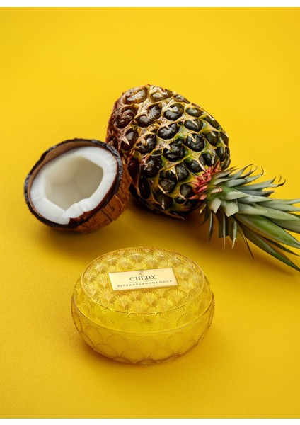Sarı Mum Pineapple & Coconut Cam Kase Mum