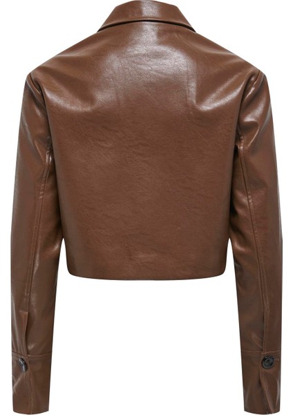 Normal Koyu Turuncu Kadın Ceket Onlrena Faux Leather Jacket Otw