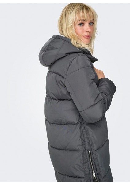 Antrasit Kadın Kaban Onlnewnora Long Puffer Coat Lıfe cc