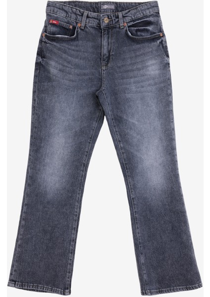 Normal Bel Normal Paça Flare Antrasit Kadın Denim Pantolon 251 Lcf 121021 Melında Francesca