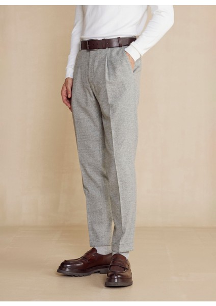 Normal Bel Duble Paça Standart Gri Erkek Pantolon BBFW24MPT008 fırsatları