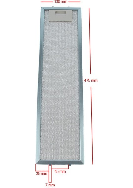 Davlumbaz & Aspiratör Metal Yağ Filtresi 13.00 x 47.50 cm fırsatları