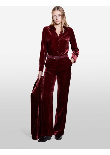 Normal Gömlek Yaka Kırmızı Kadın Gömlek 51EULQ07Y