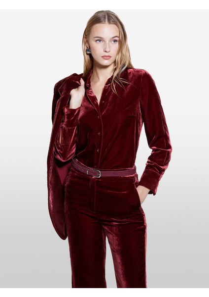 Normal Gömlek Yaka Kırmızı Kadın Gömlek 51EULQ07Y fiyatları