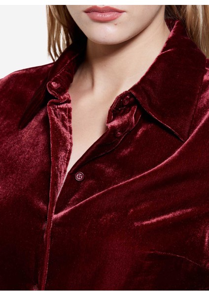 Normal Gömlek Yaka Kırmızı Kadın Gömlek 51EULQ07Y modelleri