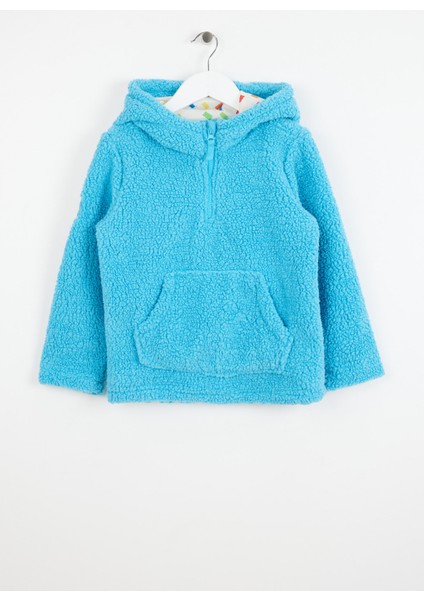 Düz Mavi Erkek Polar Üst HRBTXT410