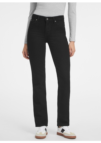 Normal Bel Normal Siyah Kadın Denim Pantolon Gj G08 Mıd Rıse Stra - Eco Recy Co