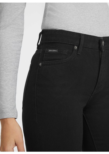 Normal Bel Normal Siyah Kadın Denim Pantolon Gj G08 Mıd Rıse Stra - Eco Recy Co