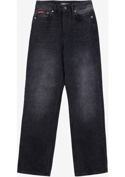 Normal Bel Normal Paça Straight Koyu Gri Kadın Denim Pantolon 251 Lcf 121014 Dıana Rosada Acıd