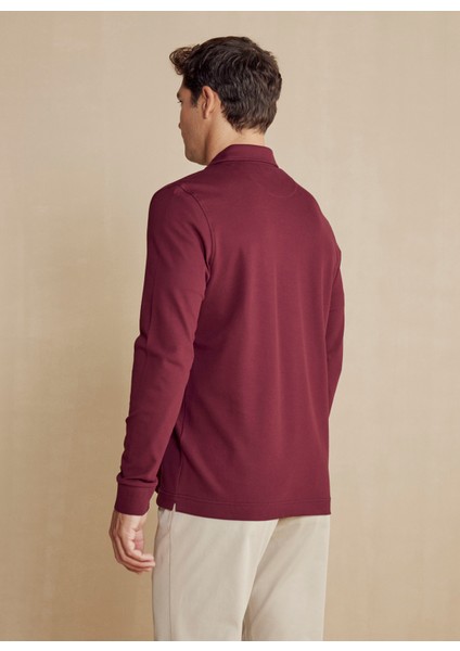 Bordo Erkek Polo T-Shirt BBFW24MTS001
