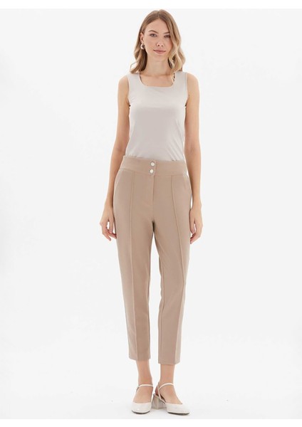 Normal Bel Standart Bej Kadın Pantolon 24KSL5318 fiyatları