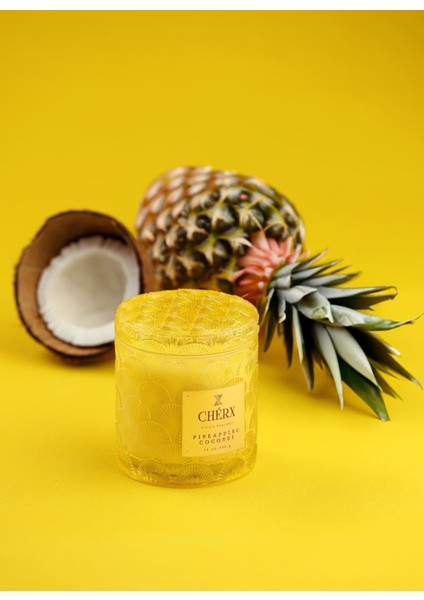 Sarı Mum Pineapple & Coconutcamkavanoz Mum