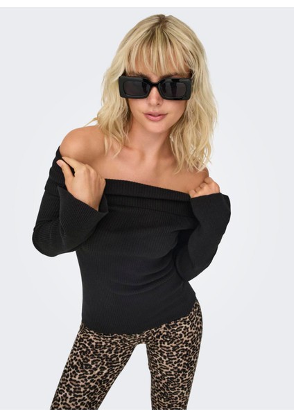 Normal Düz Siyah Kazak Kadin Onljayden Ls Off Shoulder Knt fiyatları